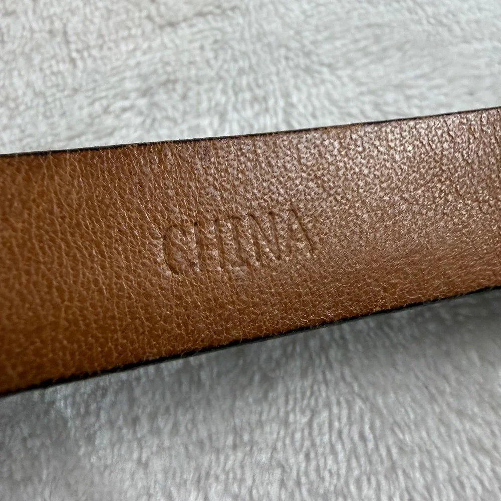 Ann Taylor Belt‎ Womens S Brown Lizard Embossed Leather Silver Buckle Timeless